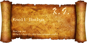 Knoll Ibolya névjegykártya