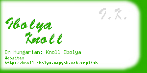 ibolya knoll business card